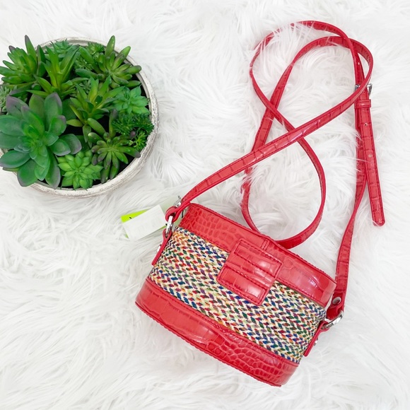 Sam Edelman Red Straw Crossbody Bag - Picture 2 of 10